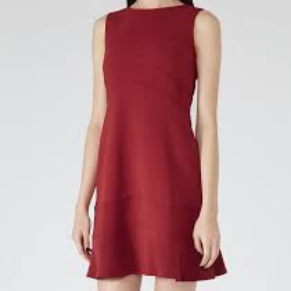 Reiss Sara Crimson A Line Dress Size 2